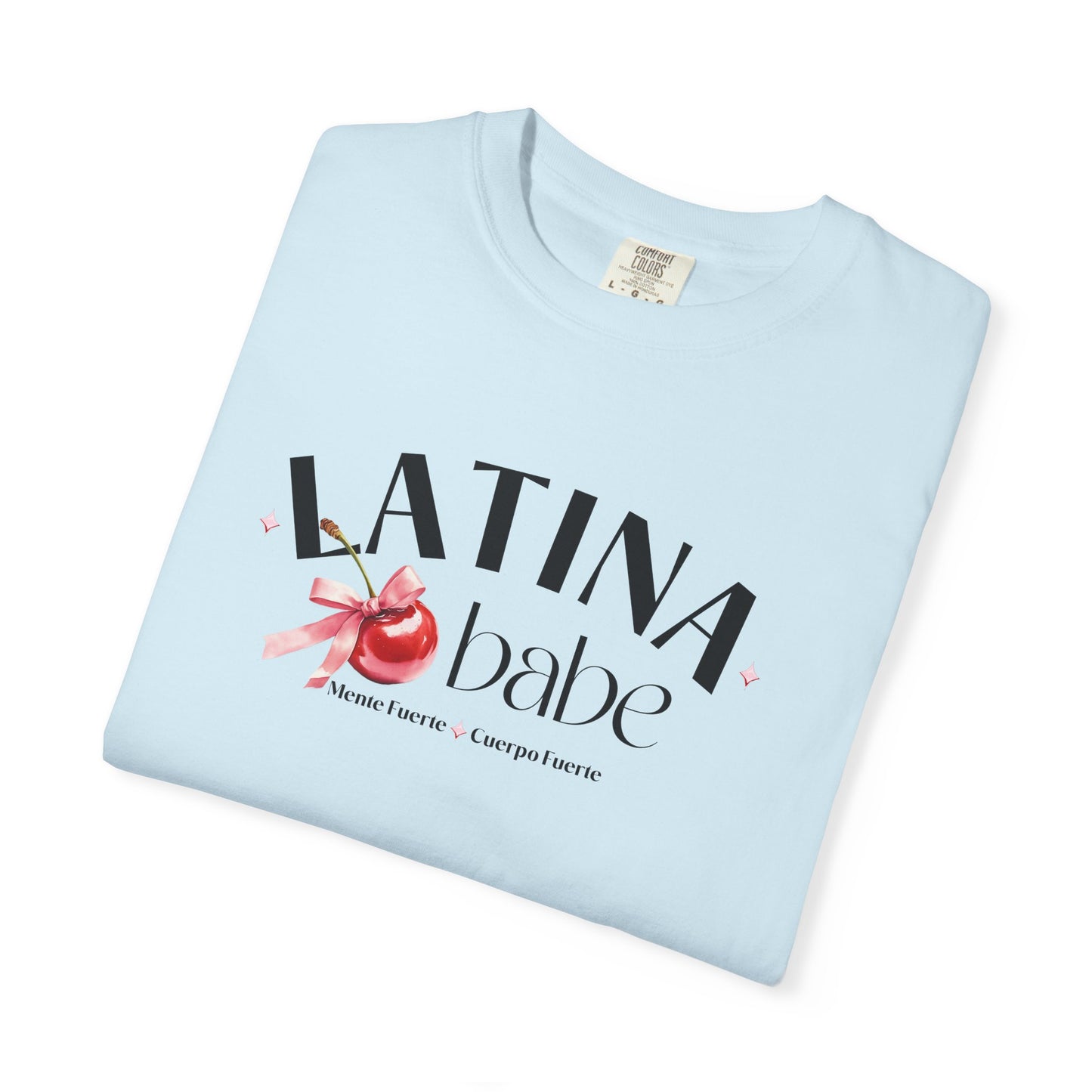 Latina Babe Mente Fuerte Cuerpo Fuerte Tee - Cherry Design - Latina Muscle