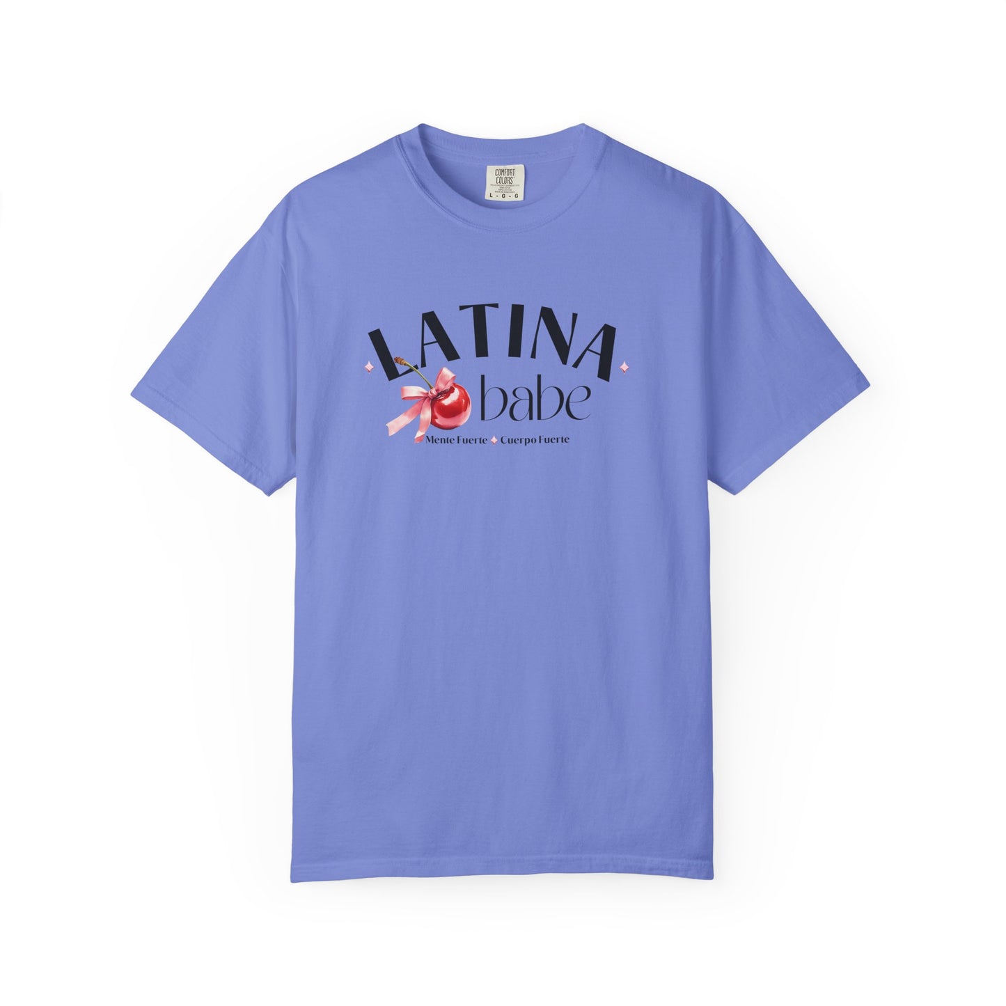 Latina Babe Mente Fuerte Cuerpo Fuerte Tee - Cherry Design - Latina Muscle