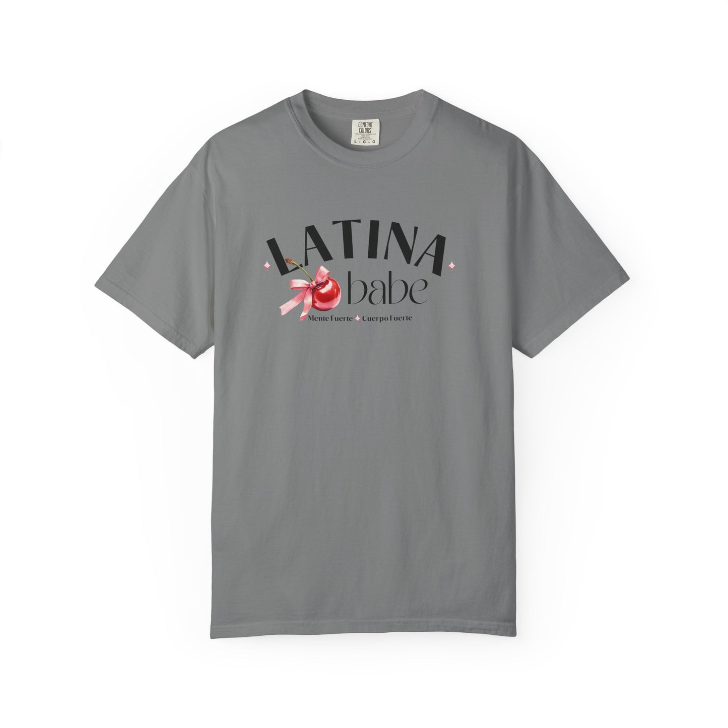 Latina Babe Mente Fuerte Cuerpo Fuerte Tee - Cherry Design - Latina Muscle