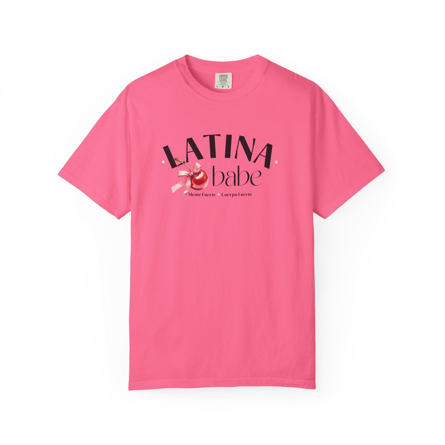 Latina Babe Mente Fuerte Cuerpo Fuerte Tee - Cherry Design - Latina Muscle