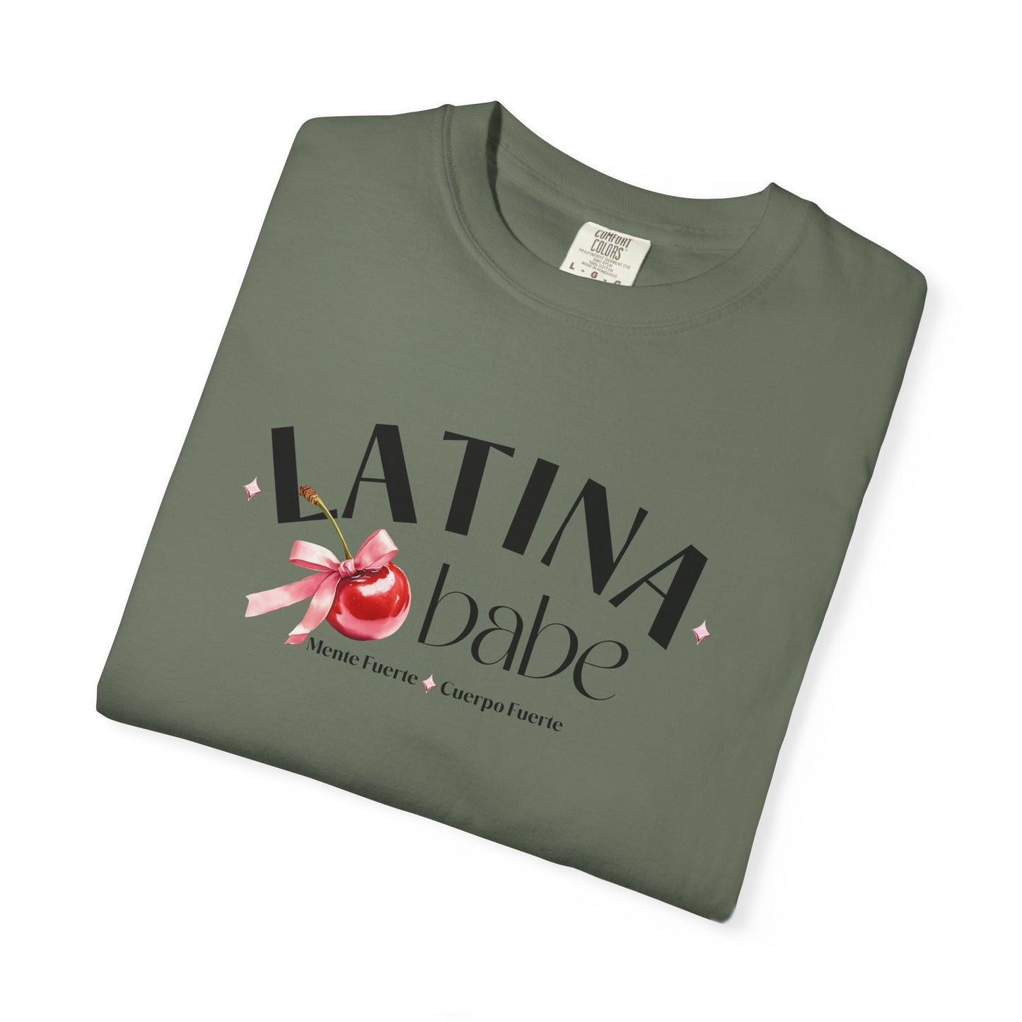 Latina Babe Mente Fuerte Cuerpo Fuerte Tee - Cherry Design - Latina Muscle