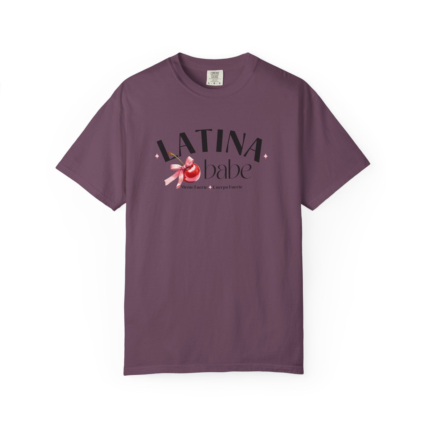 Latina Babe Mente Fuerte Cuerpo Fuerte Tee - Cherry Design - Latina Muscle