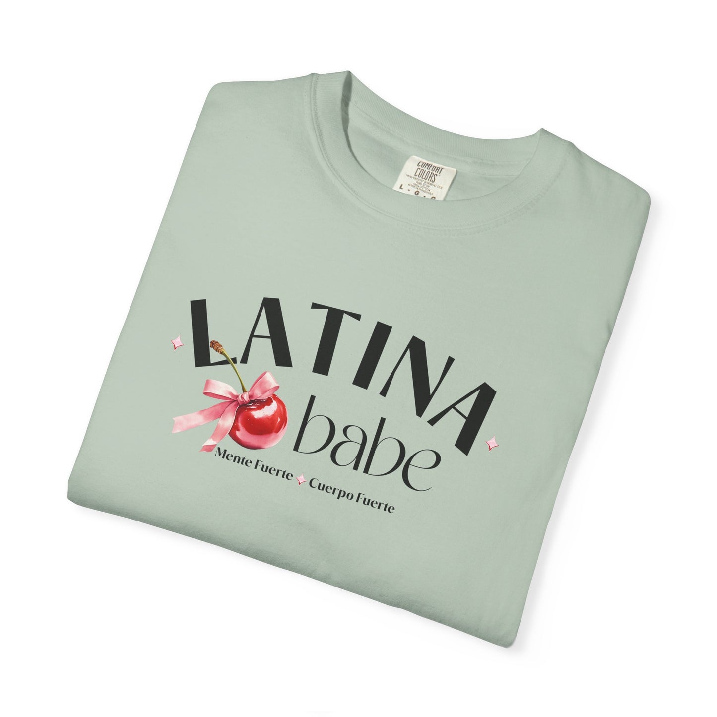 Latina Babe Mente Fuerte Cuerpo Fuerte Tee - Cherry Design - Latina Muscle