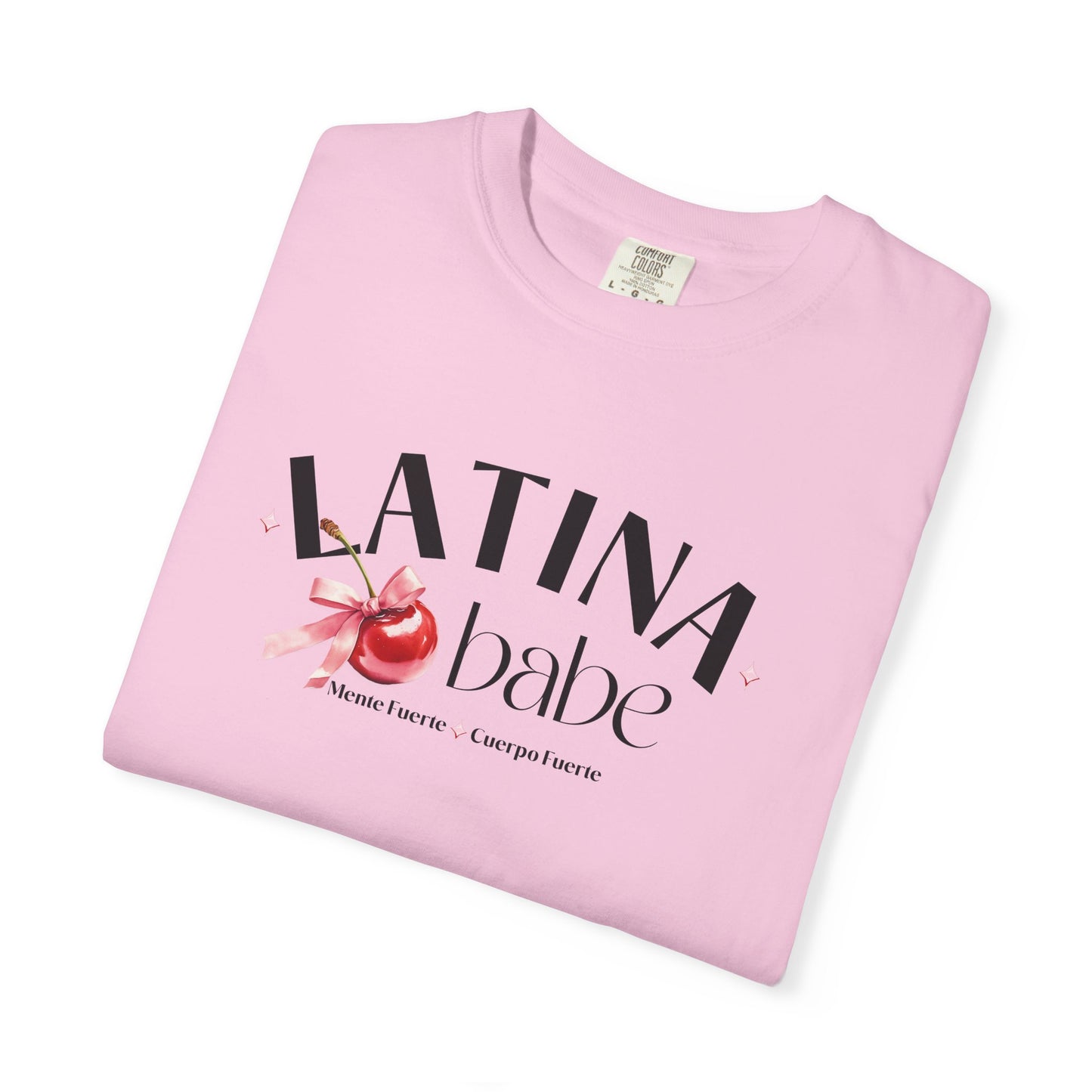 Latina Babe Mente Fuerte Cuerpo Fuerte Tee - Cherry Design - Latina Muscle