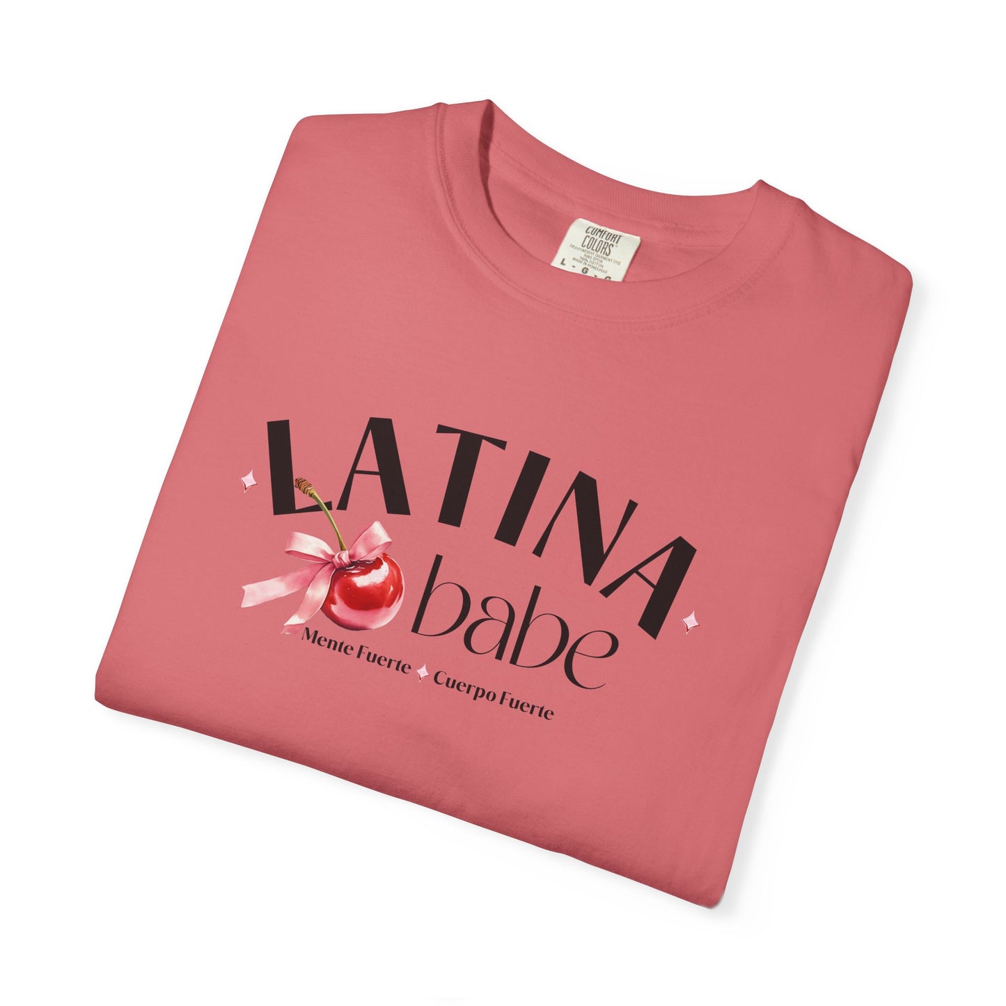 Latina Babe Mente Fuerte Cuerpo Fuerte Tee - Cherry Design - Latina Muscle