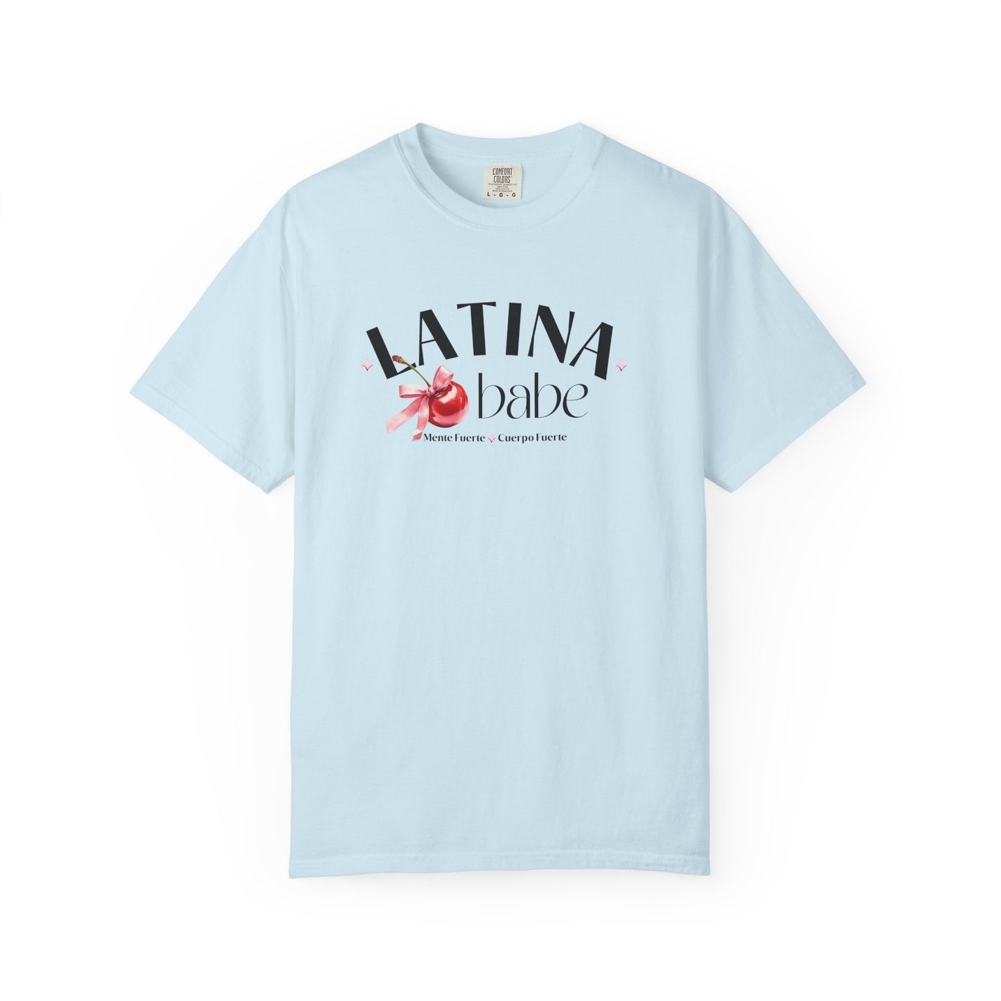 Latina Babe Mente Fuerte Cuerpo Fuerte Tee - Cherry Design - Latina Muscle