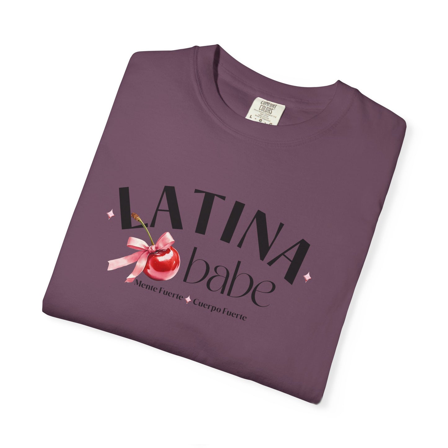 Latina Babe Mente Fuerte Cuerpo Fuerte Tee - Cherry Design - Latina Muscle