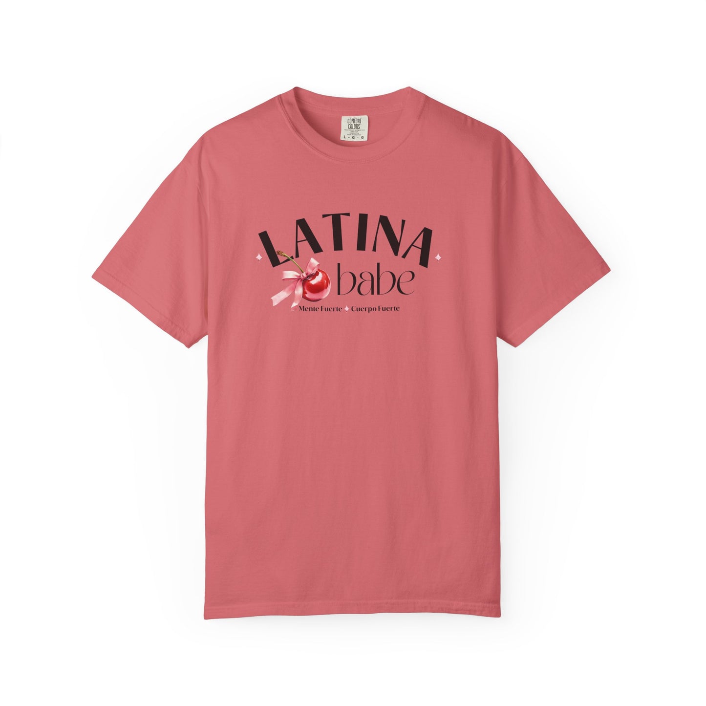 Latina Babe Mente Fuerte Cuerpo Fuerte Tee - Cherry Design - Latina Muscle