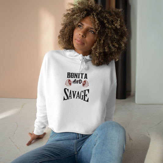 Bonita and Savage Crop Hoodie - Latina Muscle