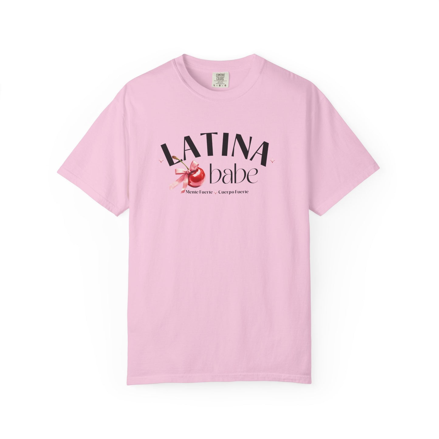 Latina Babe Mente Fuerte Cuerpo Fuerte Tee - Cherry Design - Latina Muscle