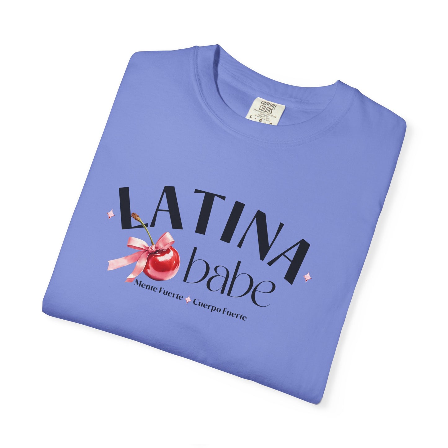 Latina Babe Mente Fuerte Cuerpo Fuerte Tee - Cherry Design - Latina Muscle