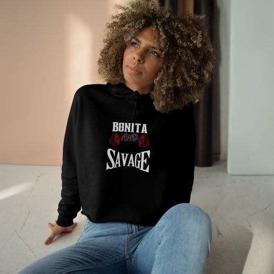 Bonita And Savage Crop Hoodie - Latina Muscle