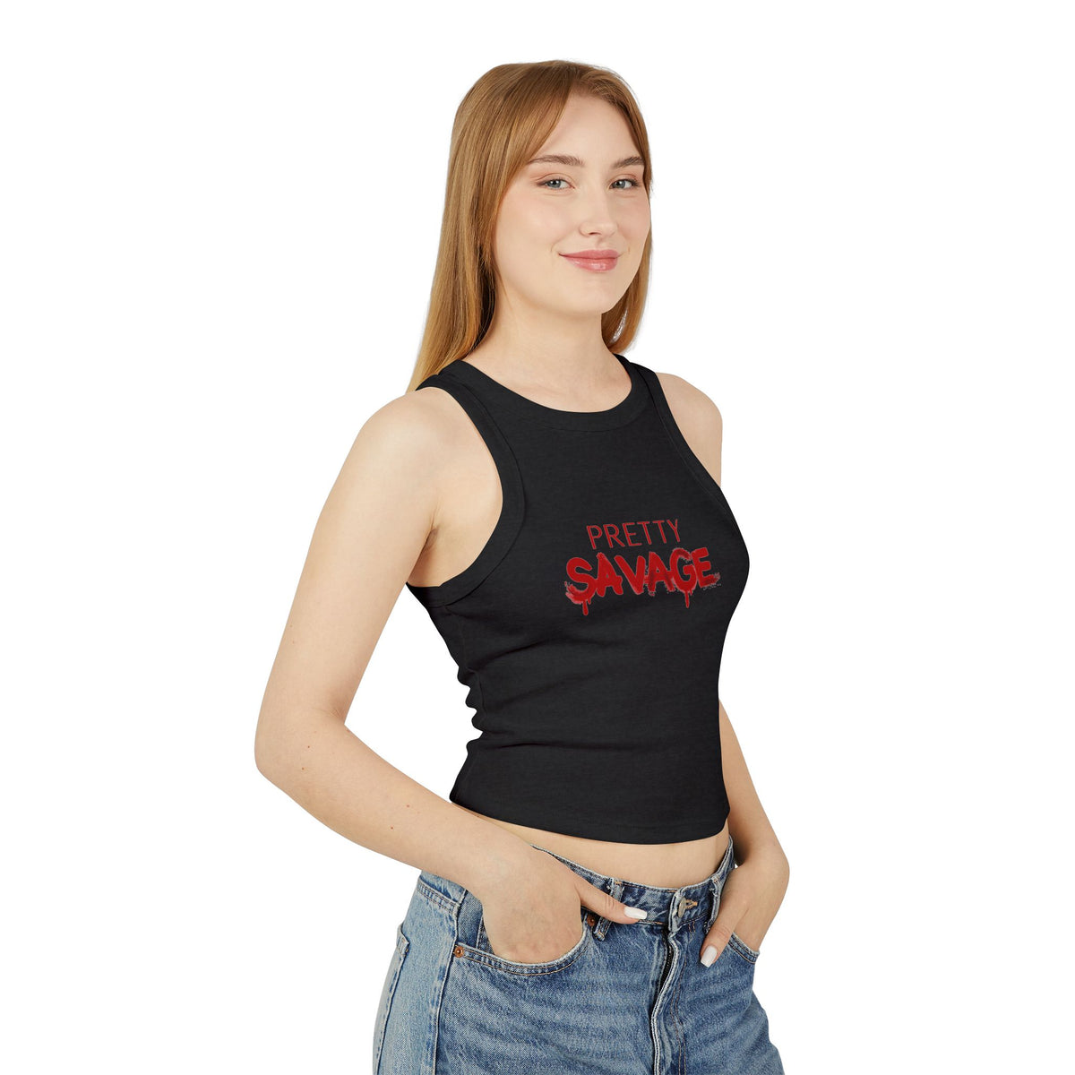 Pretty Savage Micro Rib Tank Top - Latina Muscle