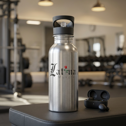 Latina Muscle Stainless Steel Water Bottle with Straw — 20oz