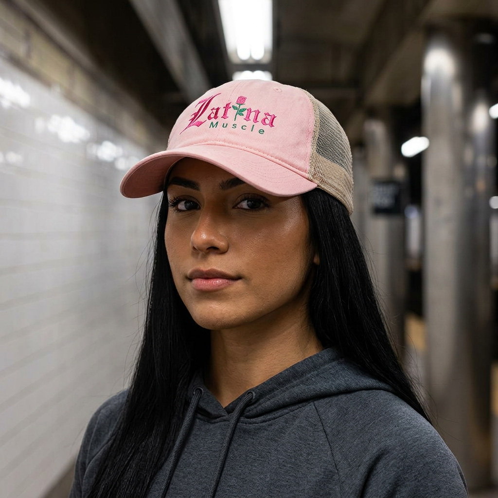 Latina Muscle- Embroidered Washed Mesh Cap - Latina Muscle
