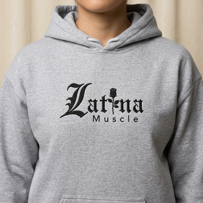 Latina Muscle Hoodie- Rose Design - Latina Muscle