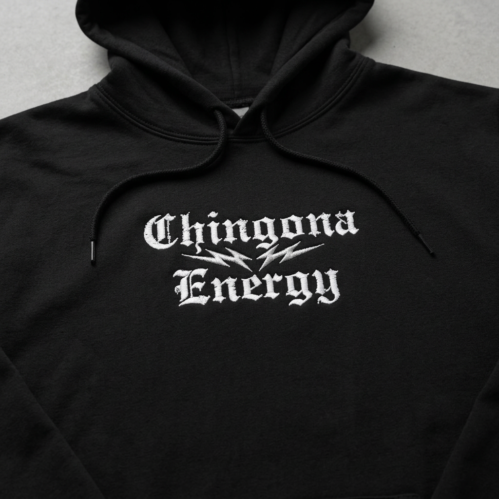 Chingona Energy- Embroidered Hoodie - Latina Muscle