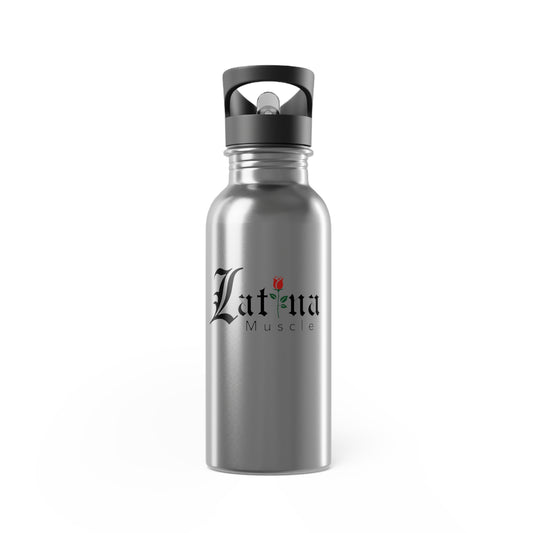Latina Muscle Stainless Steel Water Bottle with Straw — 20oz