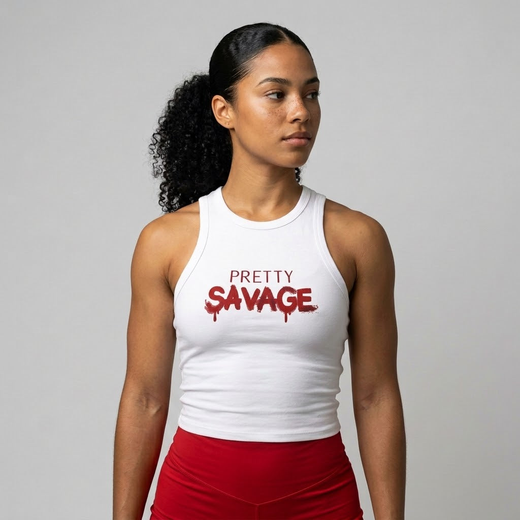 Pretty Savage Micro Rib Tank Top - Latina Muscle