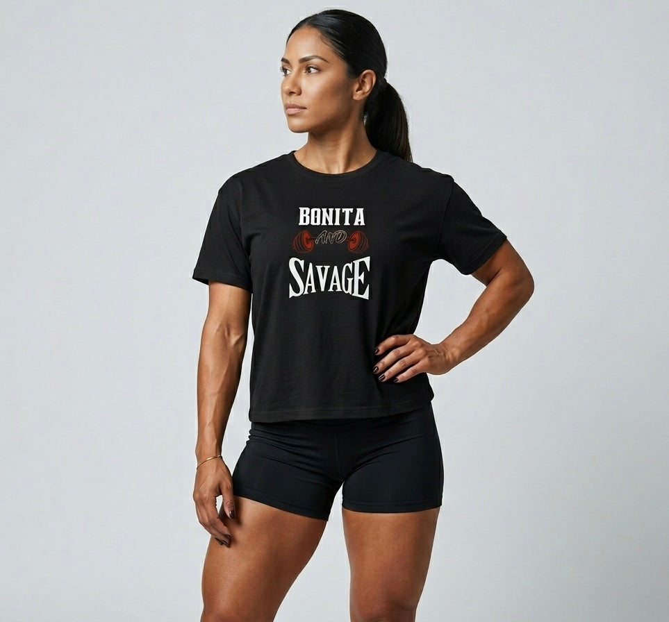 Bonita And Savage Boxy Tee - Latina Muscle