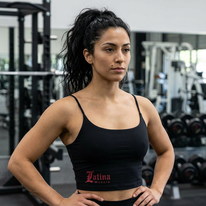 Luxe Sport Bralette - Pink Logo - Latina Muscle